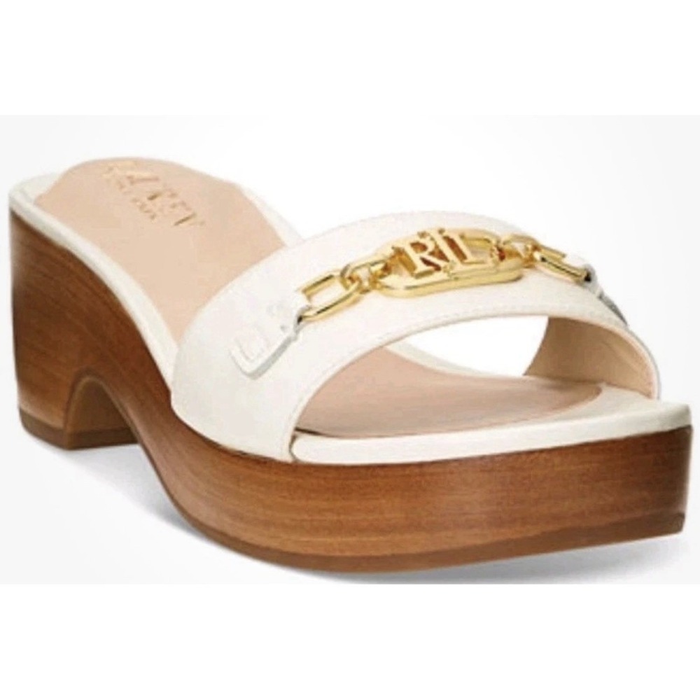 Lauren Ralph LaurenWomen's Roxanne Heeled Dress Sandals Size 9.5 Monogram